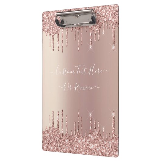 Roos Gold Blush glitter Sparkle Drift Custom Text Klembord (Links)