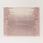 Roos Gold Blush glitter Sparkle Drift Custom Text Legpuzzel<br><div class="desc">Roos Gold Blush Glitter Sparkle Drijft Aangepaste tekst Roze Modern - Voeg je unieke tekst toe of verwijder tekst - Maak je speciale cadeautje - Resize tekst en beweeg of verwijder tekst/elementen met aanpassingsgereedschap. Ontwerp door MIGNED. Zie alstublieft mijn andere projecten. U kunt deze design ook overbrengen naar meer dan...</div>