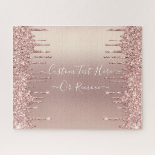 Roos Gold Blush glitter Sparkle Drift Custom Text Legpuzzel