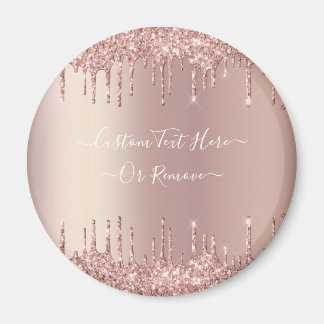 Roos Gold Blush glitter Sparkle Drift Custom Text Magneet