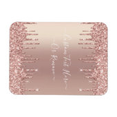 Roos Gold Blush glitter Sparkle Drift Custom Text Magneet (Horizontaal)