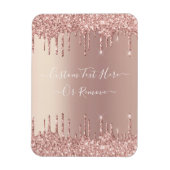 Roos Gold Blush glitter Sparkle Drift Custom Text Magneet (Verticaal)
