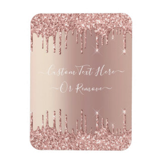 Roos Gold Blush glitter Sparkle Drift Custom Text Magneet
