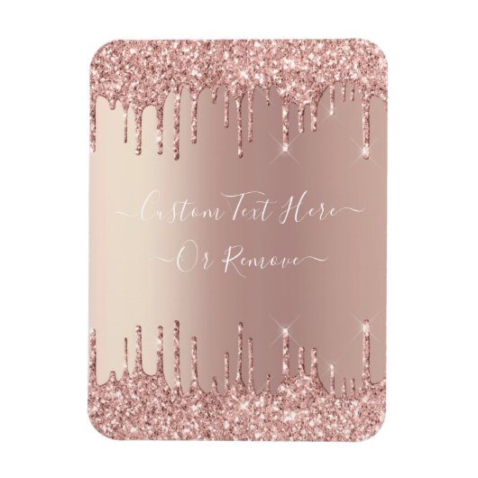 Roos Gold Blush glitter Sparkle Drift Custom Text Magneet (Verticaal)