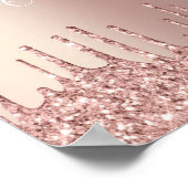 Roos Gold Blush glitter Sparkle Drift Custom Text Poster (Hoek)
