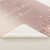 Roos Gold Blush glitter Sparkle Drift Custom Text Sherpa Deken (3/4)