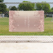 Roos Gold Blush glitter Sparkle Drift Custom Text Spandoek (Insitu)