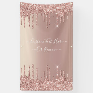 Roos Gold Blush glitter Sparkle Drift Custom Text Spandoek