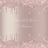 Roos Gold Blush glitter Sparkle Drift Custom Text Sticker (Voorkant)