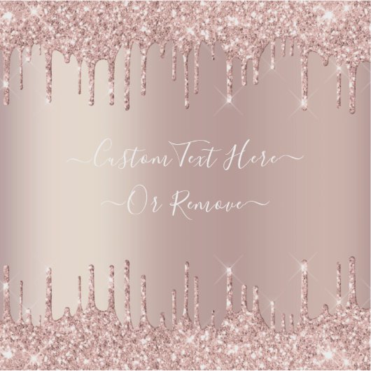 Roos Gold Blush glitter Sparkle Drift Custom Text Sticker (Voorkant)