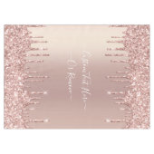 Roos Gold Blush glitter Sparkle Drift Custom Text Tafelkleed (Voorkant (Horizontaal))