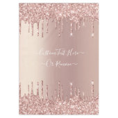 Roos Gold Blush glitter Sparkle Drift Custom Text Tafelkleed (Voorkant)