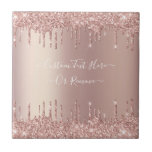 Roos Gold Blush glitter Sparkle Drift Custom Text Tegeltje<br><div class="desc">Roos Gold Blush Glitter Sparkle Drijft Aangepaste tekst Roze Modern - Voeg je unieke tekst toe of verwijder tekst - Maak je speciale cadeautje - Resize tekst en beweeg of verwijder tekst/elementen met aanpassingsgereedschap. Ontwerp door MIGNED. Zie alstublieft mijn andere projecten. U kunt deze design ook overbrengen naar meer dan...</div>