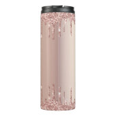Roos Gold Blush glitter Sparkle Drift Custom Text  Thermosbeker (Achterkant)