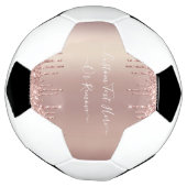 Roos Gold Blush glitter Sparkle Drift Custom Text  Voetbal (Gedraaid)