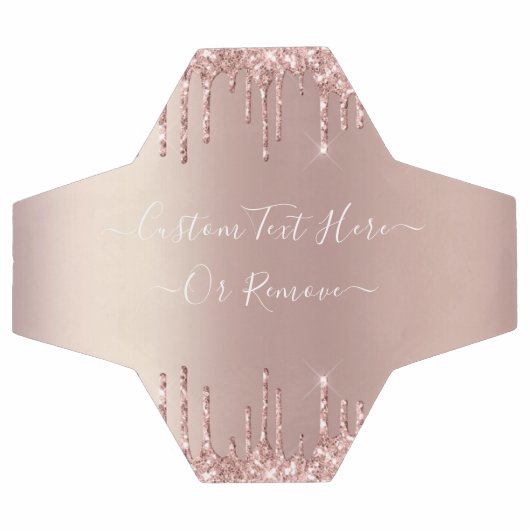 Roos Gold Blush glitter Sparkle Drift Custom Text Voetbal (Enkel)