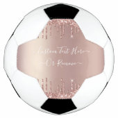 Roos Gold Blush glitter Sparkle Drift Custom Text  Voetbal (Voorkant)