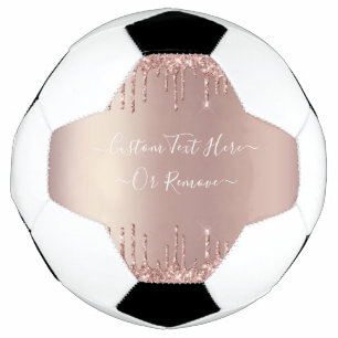 Roos Gold Blush glitter Sparkle Drift Custom Text Voetbal