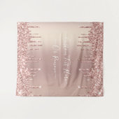 Roos Gold Blush glitter Sparkle Drift Custom Text Wandkleed (Voorkant (horizontaal))