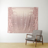 Roos Gold Blush glitter Sparkle Drift Custom Text Wandkleed (In Situ (horizontaal))