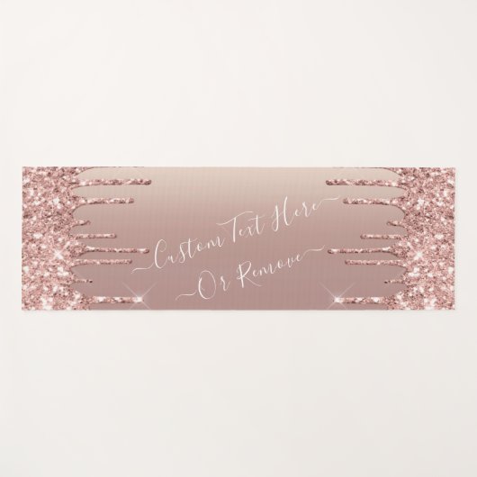 Roos Gold Blush glitter Sparkle Drift Custom Text  Yogamat (Voorkant (horizontaal))