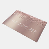 Roos Gold Blush Glitter Sparkle Drift Moderne Deurmat (Schuin)