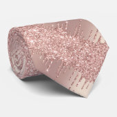 Roos Gold Blush Glitter Sparkle Drift Stropdas (Opgerold)