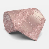 Roos Gold Blush Glitter Sparkle Drift Stropdas (Opgerold)