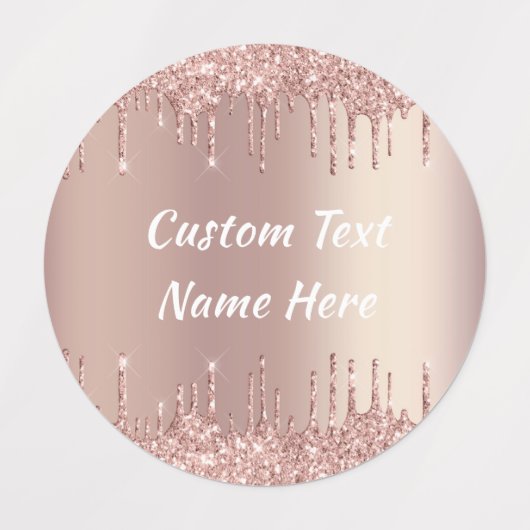 Roos Gold Blush Glitter Sparkle Drift Tekstlabels Labels (Design 3)