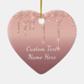 Roos Gold Blush Glitter Sparkle Drift Text Weddens Keramisch Ornament (Achterkant)