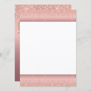 Roos Gold Blush Glitter Sparkle Drift Text Weddens Menu