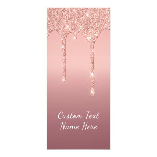 Roos Gold Blush Glitter Sparkle Drift Text Weddens Reclamekaart (Voorkant)