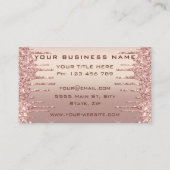 Roos Gold Blush Glitter Sparkle Drijft uw Logo Visitekaartje (Achterkant)