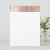 Roos Gold Blush Glitter Sparkle Drips Chique Menu (Staand voorkant)