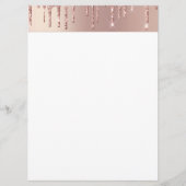 Roos Gold Blush Glitter Sparkle Drips Chique Menu (Voorkant)