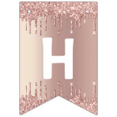 Roos Gold Blush Glitter Sparkle Drivers - Bithday Vlaggetjes (Tweede vlag)