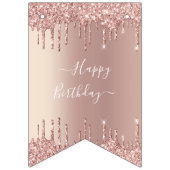Roos Gold Blush Glitter Sparkle Drivers - Bithday Vlaggetjes (Eerste vlag)