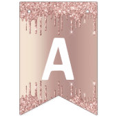 Roos Gold Blush Glitter Sparkle Drivers - Bithday Vlaggetjes (Derde vlag)