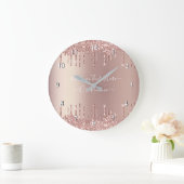 Roos Gold Blush Glitter Sparkle Drivers - Jouw tek Grote Klok (Huis)