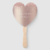 Roos Gold Blush Glitter Sparkle Drivers - Jouw tek Handwaaier (Voorkant)