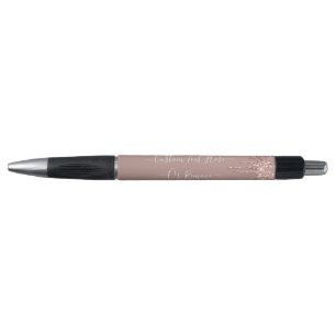 Roos Gold Blush Glitter Sparkle Drivers - Jouw tek Pen