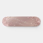 Roos Gold Blush Glitter Sparkle Drivers - Jouw tek Persoonlijk Skateboard (Horizontaal)