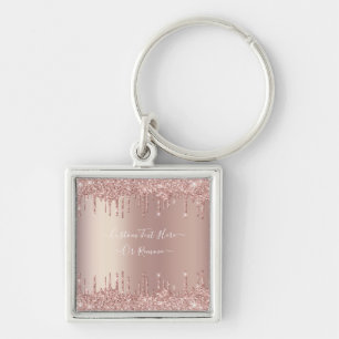 Roos Gold Blush Glitter Sparkle Drivers - Jouw tek Sleutelhanger