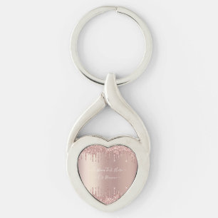 Roos Gold Blush Glitter Sparkle Drivers - Jouw tek Sleutelhanger