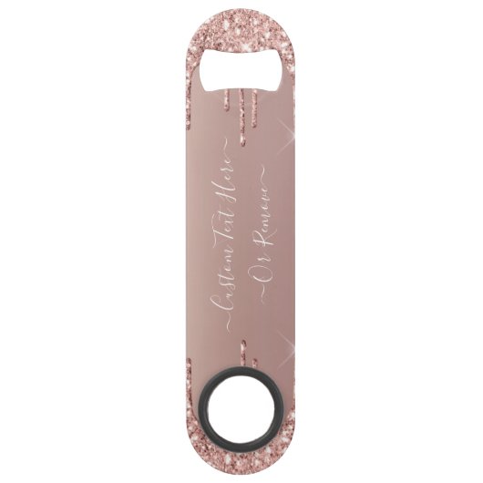 Roos Gold Blush Glitter Sparkle Drivers - Jouw tek Speed Flessenopener (Achterkant)