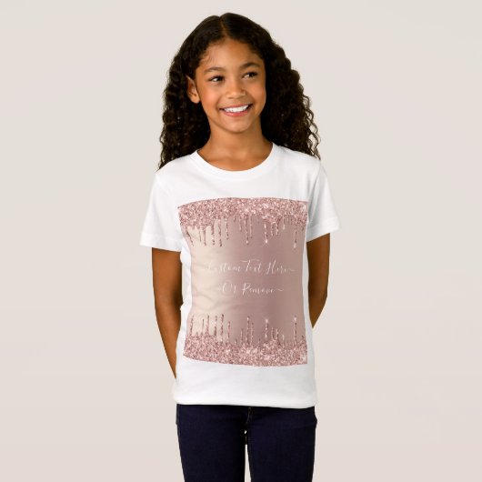 Roos Gold Blush Glitter Sparkle Drivers - Jouw tek T-shirt (Voorkant volledig)