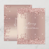 Roos Gold Blush Glitter Sparkle Drivers - Kerstmis (Voorkant / Achterkant)