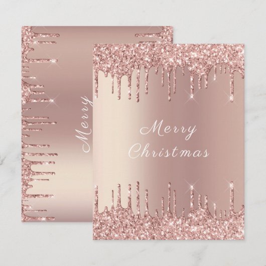 Roos Gold Blush Glitter Sparkle Drivers - Kerstmis (Voorkant / Achterkant)