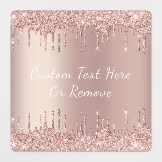 Roos Gold Blush Glitter Sparkle Drivers - met teks Labels (Design 1)