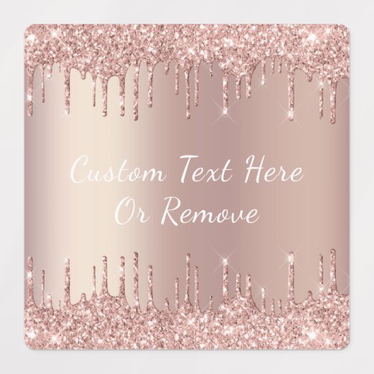 Roos Gold Blush Glitter Sparkle Drivers - met teks Labels (Design 3)